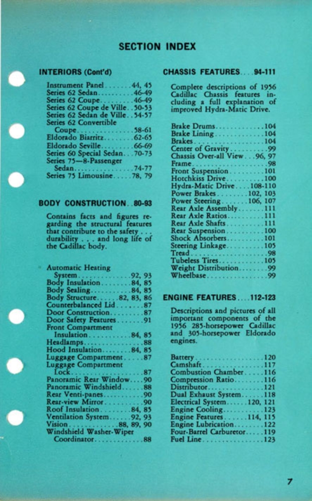 1956 Cadillac Salesmans Data Book Page 128